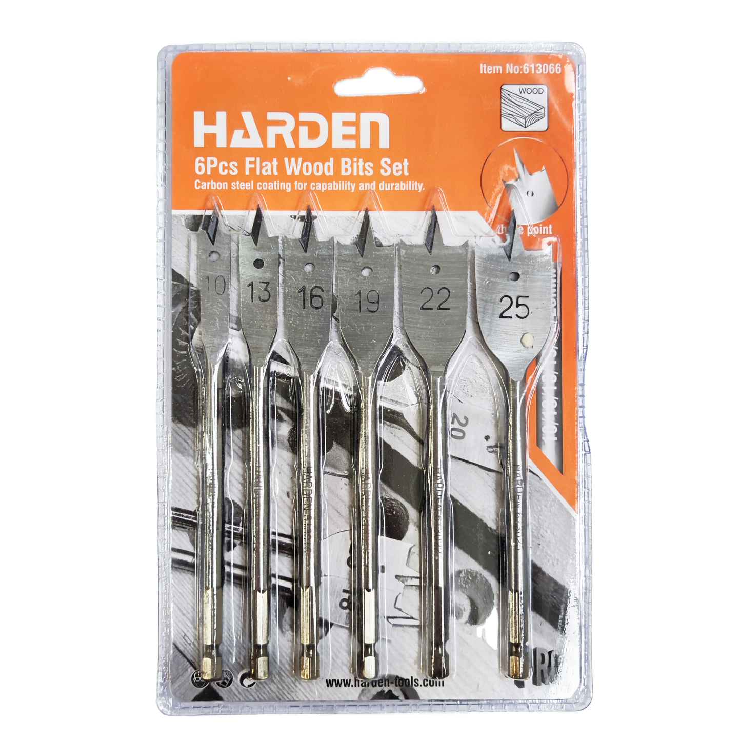 Spade Drill Bit Set 10mm, 13mm, 16mm, 19mm, 22mm, 25mm